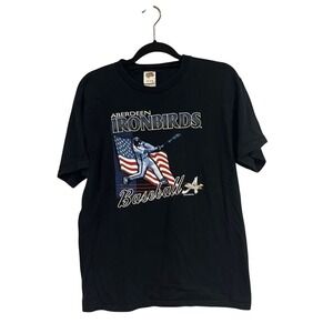 Men's Blue Vintage 2000s Aberdeen Ironbirds Baseball Team Graphic T-Shirt Sz L